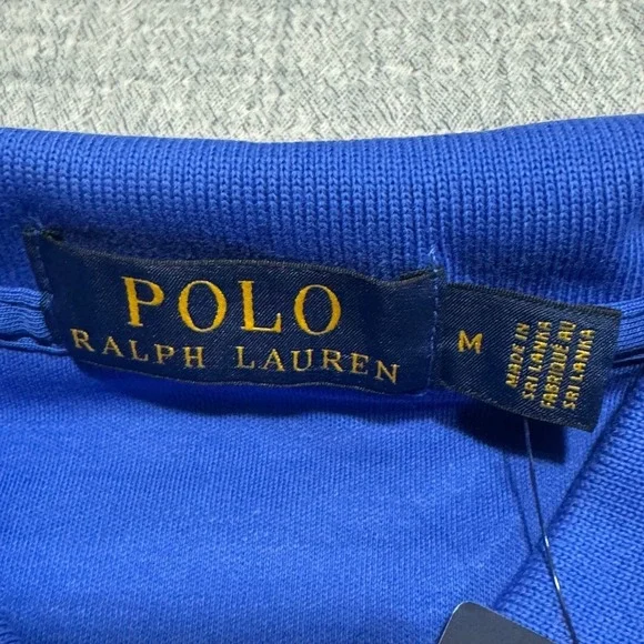 NWT Polo Ralph Lauren Golf Polo Soft Cotton Shirt Men's Medium Blue W/ Red Pony - Picture 6 of 8